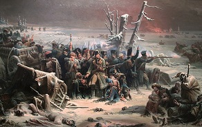 Le maréchal Ney soutenant l'arrière-garde pendant la Retraite de Russie Adolphe Yvon (1856) Manchester Art Gallery. Wikipedia